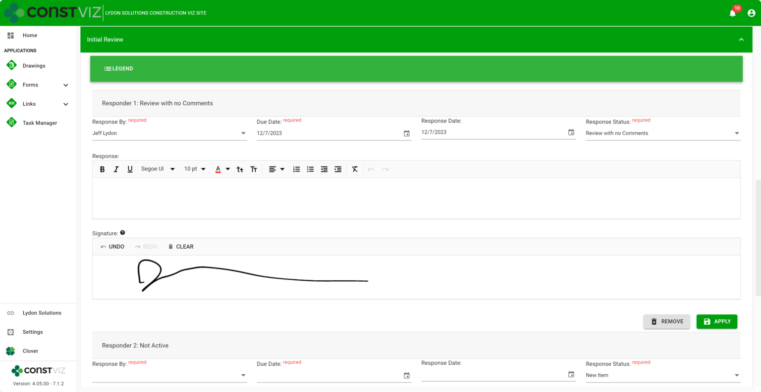 New eSignature Feature for Construction Viz Construction Viz